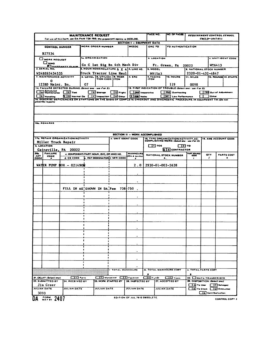 Da Form 2407 Fillable Word Printable Forms Free Online